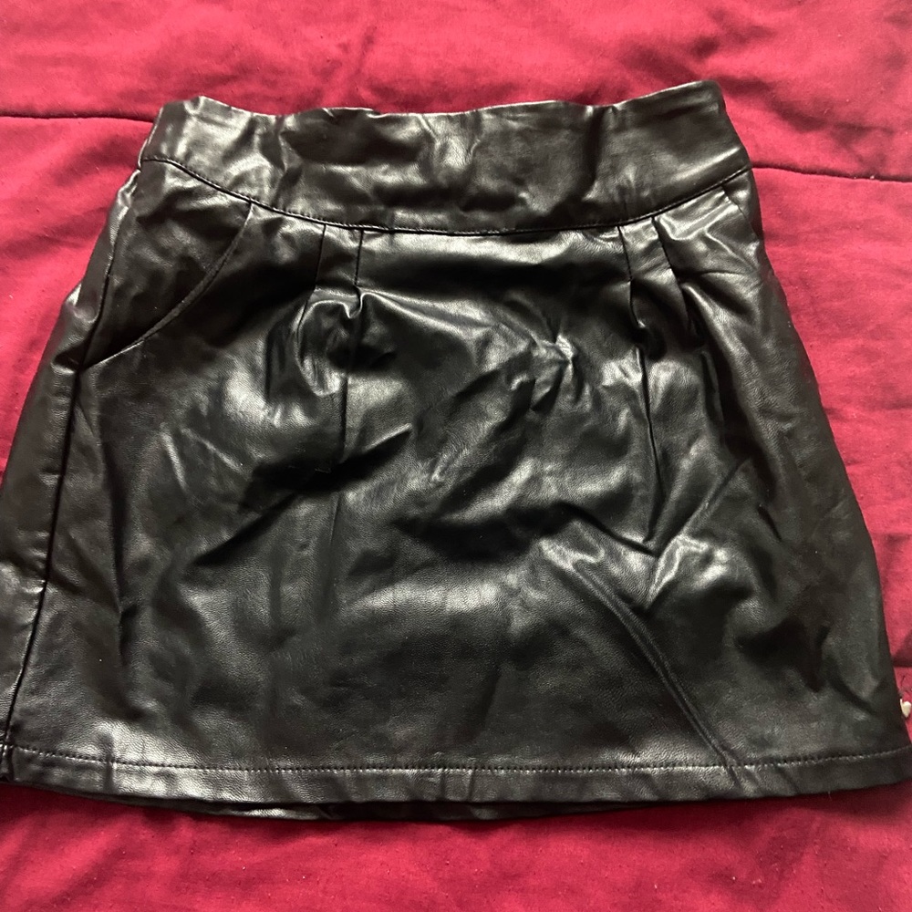 faux leather skirt
